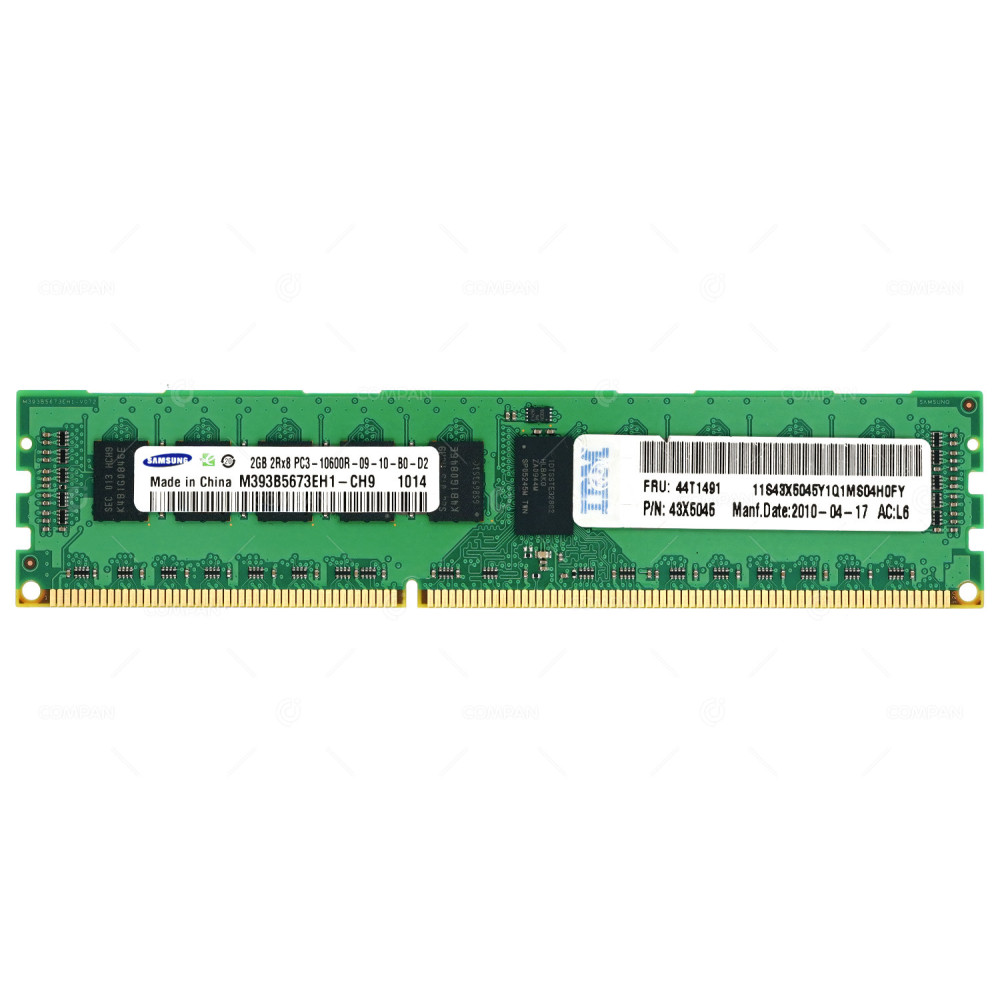 44T1491 IBM 2GB 2RX8 PC3 10600R DDR3 1333 MEMORY M393B1G70QH0-CMA, MT18JSF25672PDZ-1G4F1